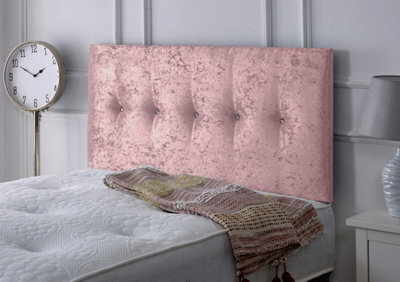 "Adore Designs Madrid Crushed Velvet 4Ft6 Double 24"" Headboard - Pink"
