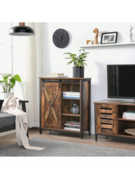 Songmics Storage Cabinet, Sideboard, Multipurpose Cabinet, Adjustable Shelves,sliding Door,steel Frame,for Kitchen,living Room - thumbnail 6