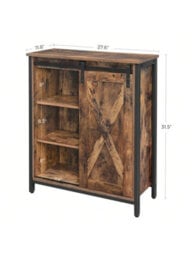 Songmics Storage Cabinet, Sideboard, Multipurpose Cabinet, Adjustable Shelves,sliding Door,steel Frame,for Kitchen,living Room - thumbnail 4