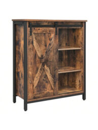 Songmics Storage Cabinet, Sideboard, Multipurpose Cabinet, Adjustable Shelves,sliding Door,steel Frame,for Kitchen,living Room - thumbnail 1