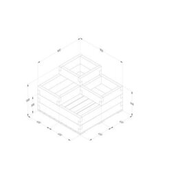 Forest Garden Caledonian Wooden Tiered Raised Bed - With Base - 90 X 90Cm - thumbnail 8