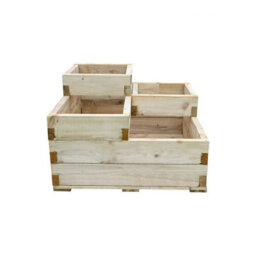 Forest Garden Caledonian Wooden Tiered Raised Bed - With Base - 90 X 90Cm - thumbnail 3
