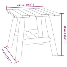 Berkfield Side Table 49X49X50 Cm Solid Wood Spruce - thumbnail 6