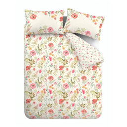 Catherine Lansfield Ella Poppy Reversible Duvet Cover Set With Pillowcase Cream - thumbnail 5