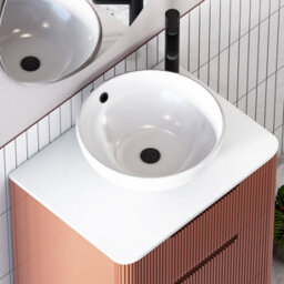 Royal Bathrooms Avenza 600mm Terracotta Clay Wall Hung Bathroom Countertop Vanity Unit 1 Drawer With Breeze Basin - thumbnail 7