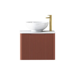 Royal Bathrooms Avenza 600mm Terracotta Clay Wall Hung Bathroom Countertop Vanity Unit 1 Drawer With Breeze Basin - thumbnail 6