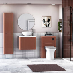 Royal Bathrooms Avenza 600mm Terracotta Clay Wall Hung Bathroom Countertop Vanity Unit 1 Drawer With Breeze Basin - thumbnail 4