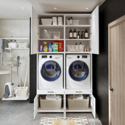 Roomart A Plus, Twin Washer And Dryer Cabinet Set, White, Extra Tall - thumbnail 4