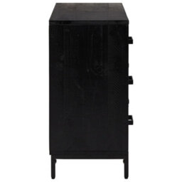 Berkfield Chest Of Drawers Black 75X35X70 Cm Solid Pinewood - thumbnail 5