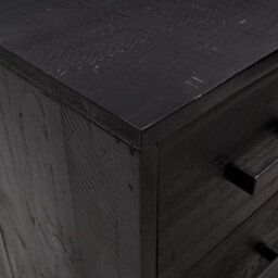 Berkfield Chest Of Drawers Black 75X35X70 Cm Solid Pinewood - thumbnail 6