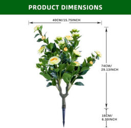 London Boutique Yellow 90Cm Artificial Topiary Trees Set Of 4, Uv Resistant Faux Plants,  Indoor Outdoor Decor, Camellia - thumbnail 3