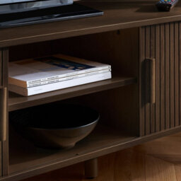 Birlea Axel Fluted Small Tv Unit Walnut - thumbnail 4