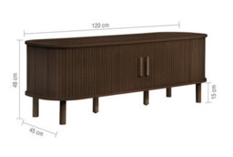 Birlea Axel Fluted Small Tv Unit Walnut - thumbnail 9