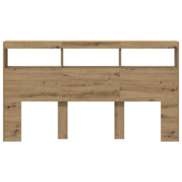 Walplus Headboard Cabinet With Led Artisan Oak 180X17X102 Cm - thumbnail 7
