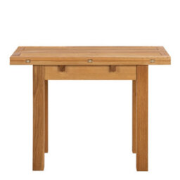 Furniture To Go Kenley Extending Dining Table In Oak 45-90Cm Included 4 Riano Dining Chairs In Black - thumbnail 4
