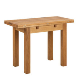 Furniture To Go Kenley Extending Dining Table In Oak 45-90Cm Included 4 Riano Dining Chairs In Black - thumbnail 3