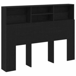 Walplus Headboard Cabinet Black Oak 140 X 19 X 103.5 Cm Engineered Wood - thumbnail 2