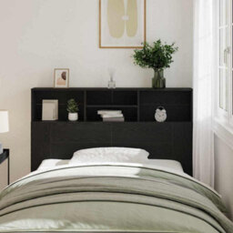 Walplus Headboard Cabinet Black Oak 140 X 19 X 103.5 Cm Engineered Wood - thumbnail 1