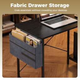 Costway L Shaped Office Desk With Drawer Reversible Corner Computer Desk With Cpu Stand - thumbnail 5