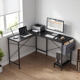 Costway L Shaped Office Desk With Drawer Reversible Corner Computer Desk With Cpu Stand - thumbnail 4