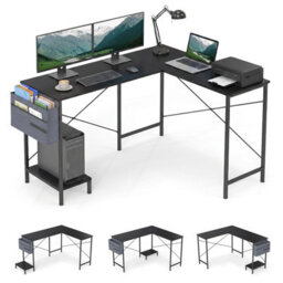 Costway L Shaped Office Desk With Drawer Reversible Corner Computer Desk With Cpu Stand - thumbnail 1