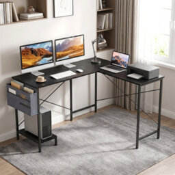 Costway L Shaped Office Desk With Drawer Reversible Corner Computer Desk With Cpu Stand - thumbnail 3