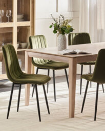 Beliani Set Of 4 Dining Chairs Kalispell Velvet Olive Green - thumbnail 2
