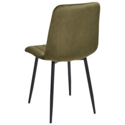 Beliani Set Of 4 Dining Chairs Kalispell Velvet Olive Green - thumbnail 6