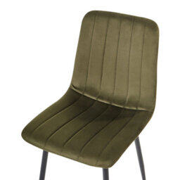 Beliani Set Of 4 Dining Chairs Kalispell Velvet Olive Green - thumbnail 7