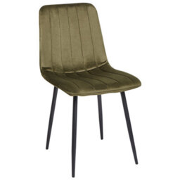 Beliani Set Of 4 Dining Chairs Kalispell Velvet Olive Green - thumbnail 4