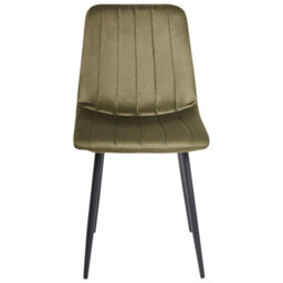 Beliani Set Of 4 Dining Chairs Kalispell Velvet Olive Green - thumbnail 5