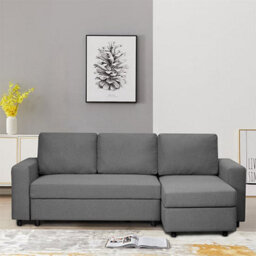 Furniture In Fashion Dagmar Chenille Fabric Corner Sofa Bed With Storage In Dark Grey - thumbnail 2