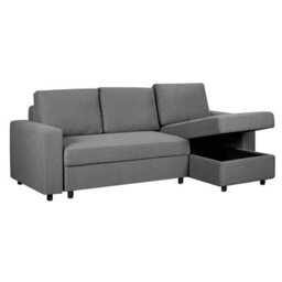 Furniture In Fashion Dagmar Chenille Fabric Corner Sofa Bed With Storage In Dark Grey - thumbnail 4
