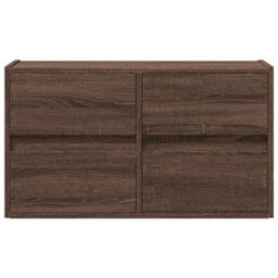 Berkfield Tv Wall Cabinet With Led Lights Brown Oak 80X31X45 Cm - thumbnail 6