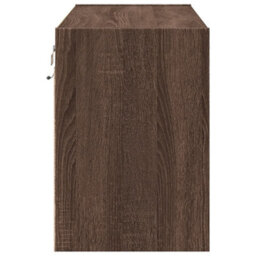 Berkfield Tv Wall Cabinet With Led Lights Brown Oak 80X31X45 Cm - thumbnail 7