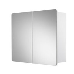 Croydex Mulino Matt White Double Bathroom Cabinet With Mirrored Door (H)500mm (W)600mm - thumbnail 1