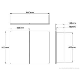 Croydex Mulino Matt White Double Bathroom Cabinet With Mirrored Door (H)500mm (W)600mm - thumbnail 6