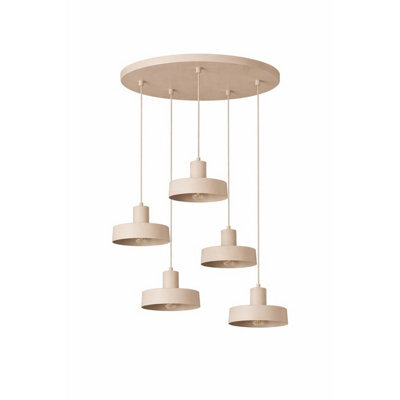 Luminosa Lighting Luminosa Velyo Cluster Pendant Ceiling Light Beige 5X E27 - image 1