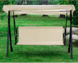 Replacement Seat Cover For Two And Three Garden Swings, Waterproof Thick (600D) - 138 X 50 Cm, Beige. - thumbnail 6