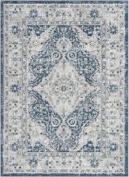 Livabliss Jolie-Vintage Blue Grey Beige Black Traditional Boho Living Dining Bedroom Rug 160 X 220 Cm Easy Care, Non Shedding - thumbnail 1