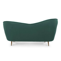 2 Seater Sofa Loveseat In Emerald Green Velvet Fabric - thumbnail 5