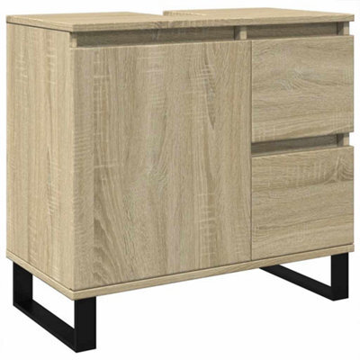 Berkfield Industrial Bathroom Cabinet Sonoma Oak 65X33X60 Cm Engineered Wood