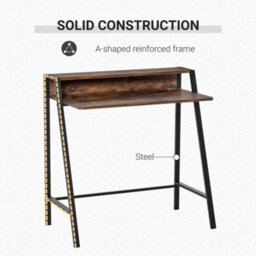 Wyld Haus Hala 84Cm Rustic Brown Compact Writing Desk With Integrated Storage Shelf - thumbnail 6