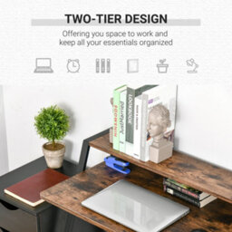 Wyld Haus Hala 84Cm Rustic Brown Compact Writing Desk With Integrated Storage Shelf - thumbnail 5