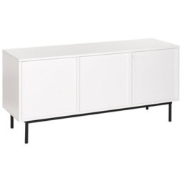 Beliani 2-Door Sideboard Dark Brown With White Drawers, W120 X D38 X H55Cm - thumbnail 5
