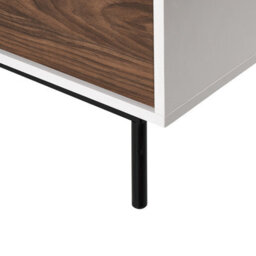 Beliani 2-Door Sideboard Dark Brown With White Drawers, W120 X D38 X H55Cm - thumbnail 7