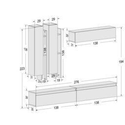Decorotika Porto Moduler Modern Tv Unit Wall Mount Customizable Layout High Gloss White - thumbnail 6