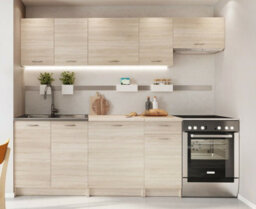 Impact Furniture Kitchen Cabinets Set Sonoma Oak Base Wall 7 Units Worktop With Reversible Sit On Sink Nela - thumbnail 2