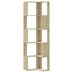 Berkfield Elegant Corner Bookcase 5-Tier Sonoma Oak 50X50X179 Cm Engineered Wood