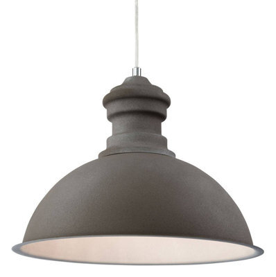 Luminosa Lighting Luminosa Aztec 1 Light Dome Ceiling Pendant Rough Sand Concrete, E27